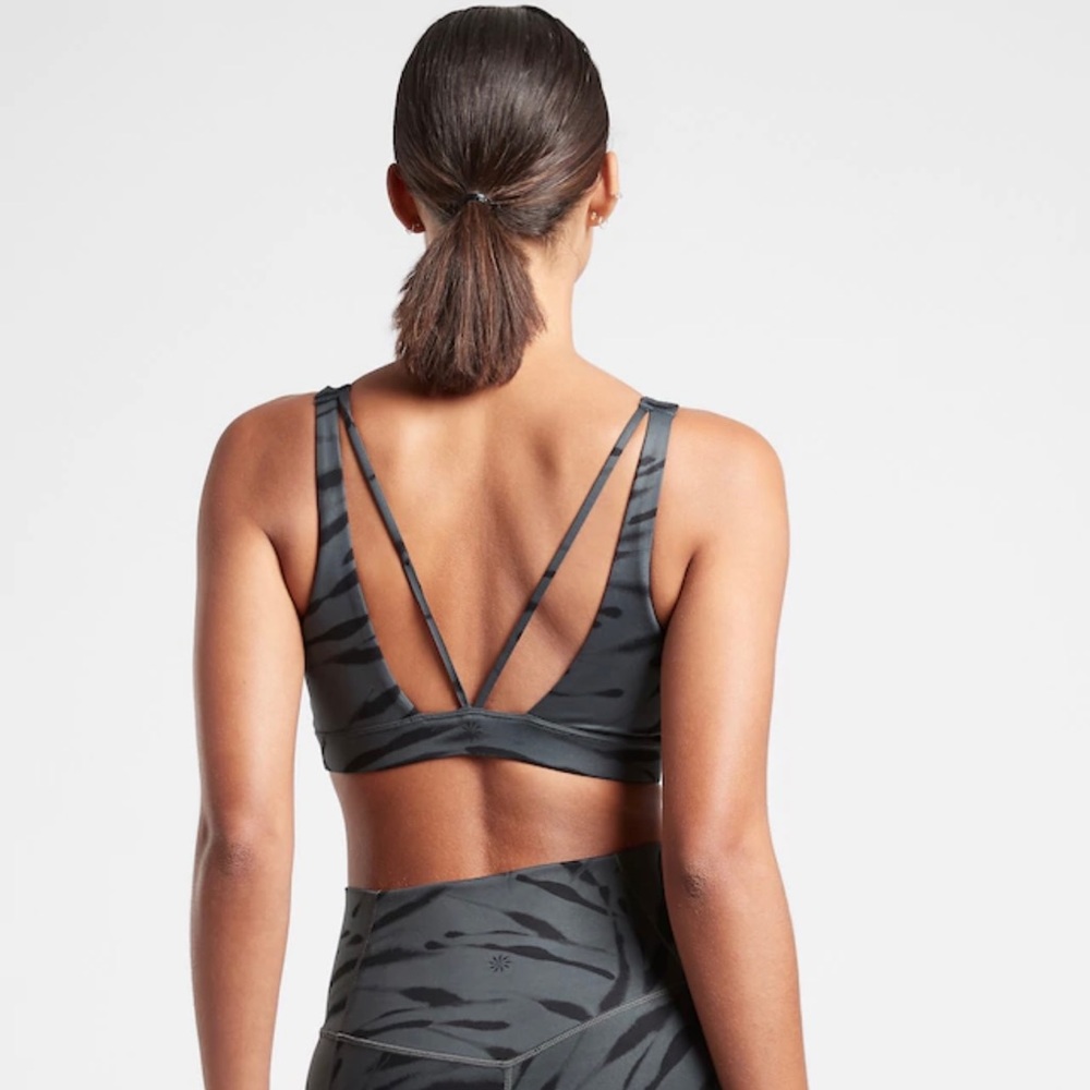 ATHLETA A/C exhale printed bra, anthracite SMALL